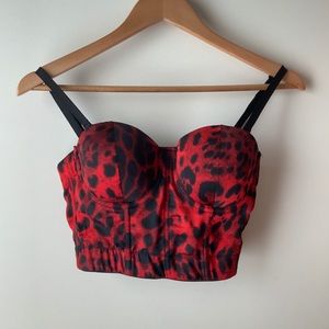 Sexy Cheetah Bustier with Removable Straps